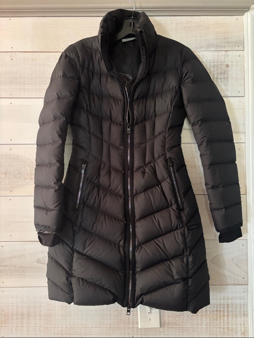 Athleta Black Midi Quilted Puffer Coat